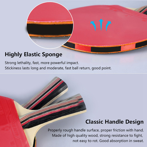Set De 2 Raquetas De Ping Pong Con 3 Pelotas,Set De Raquetas Ping Pong Pelotas Profesional Tenis De Mesa,raquetas de ping pong,ping pong