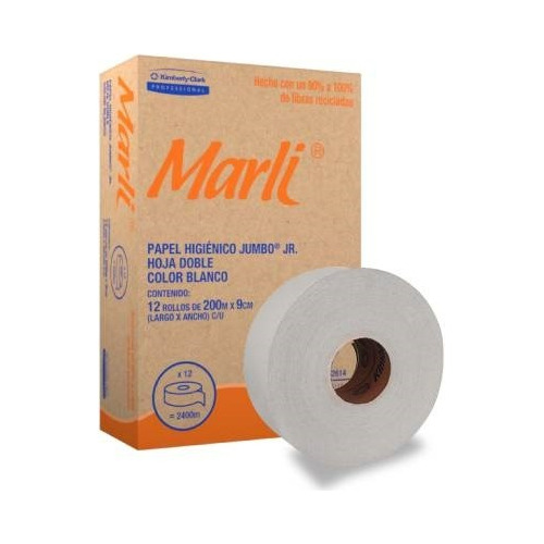 2 Cajas Papel Higiénico Marli Jmbo Jr Kimberly 12 Rolls 200m