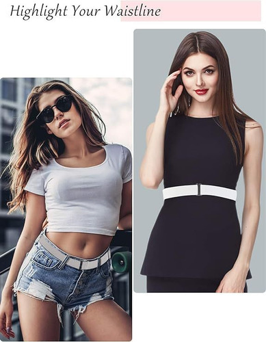 4 Pieces Women's Invisible Belt With Flat Buckle Loop Belt