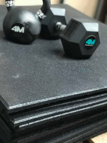 Piso De Caucho 1x1mtr 2cm Para Crossfit Negro