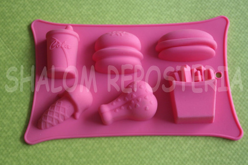 Imagen 1 de 2 de *molde Silicon Mini Hamburgesas Helados Papas Jabon Chocolat