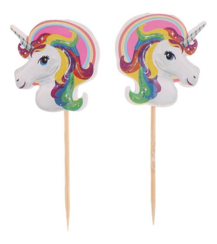 Imagen 4 de 8 de Unicorn Cupcake Topper Rosado