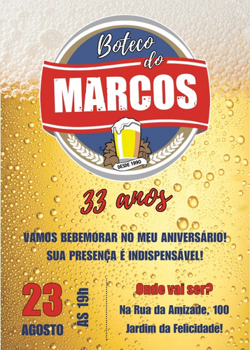 Convite Digital Brahma Boteco Arte Online Virtual Whatsapp