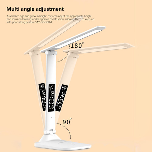 Candeeiro De Mesa V Novo Relógio Eletrônico Led Recarga Dobr