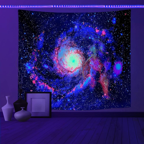 Psyhilar Blacklight Tapestry Glow In The Dark Uv Space Unive