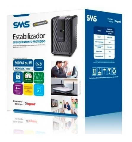 Estabilizador Sms 300va Revolution Speedy 4 Tomadas Mono