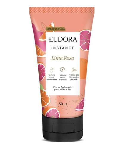 Creme Perfumado Para Mãos/pés Instance Lima Rosa 50ml Eudora