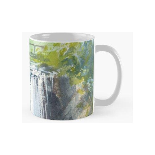 Taza Caballo Blanco En La Cascada Calidad Premium