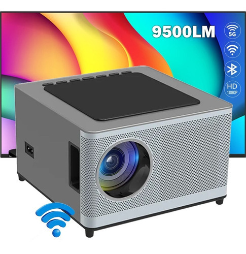 Proyector Led Smart Video Beam Wifi 9500lm 1080p Android Y8 Color Gris