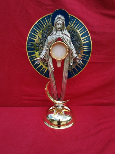 Custodia De Virgen En Oro Y Bronce