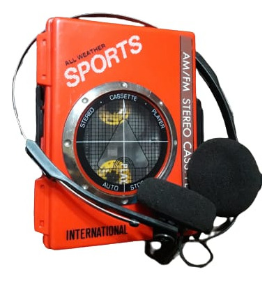 Walkman Radio Cassette Sports Rojo Hermoso Años 80 
