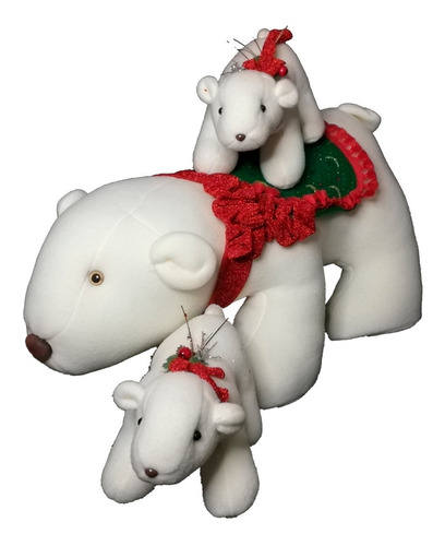 Muñecos Navideños: Familia De Osos Polares Navideños