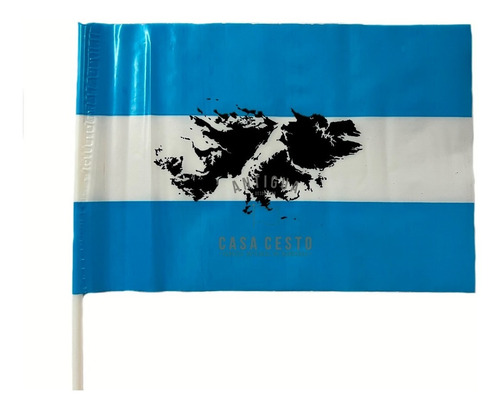 Imagen 2 de 3 de Banderas Malvinas Argentinas Plásticas 15x24cm ** X100 U **