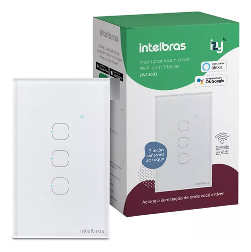 Interruptor Smart Inteligente Touch Wi-fi 3 Teclas Ews 1003