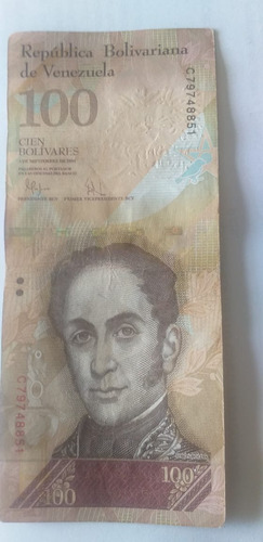 Billete De 100 Bolivares Con Alto Relieve