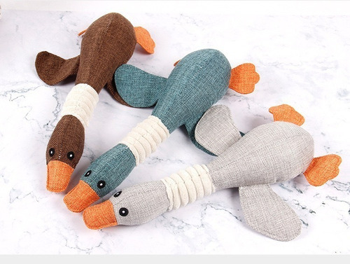 Brinquedo Ganso Resistente De Pelúcia Pet Para Cães Shitzu Cor Azul