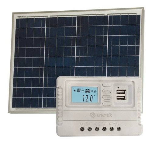 Pack Panel Fotovoltaico 50w + Regulador Solar Enertik Cuotas