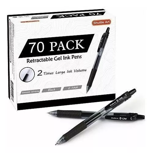 Paquete de 72 bolígrafos de gel negros, bolígrafos negros de punta fina de  escritura suave, sin manchas, bolígrafos de tinta de gel de agarre cómodo a