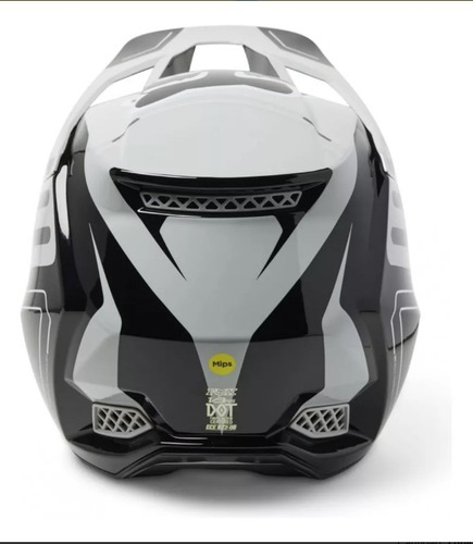 Casco Fox V3 Carbono Ryaktr Motocross Negro Y Blanco Solido L