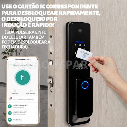 Fechadura Eletronica Biometria Com Câmera Wifi Facial App