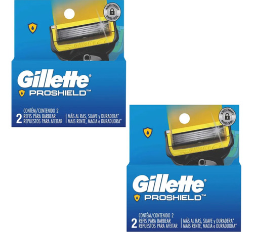 4 Repuestos O Cartuchos Para Gillette Proshield 5 Navajas