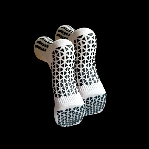 Calceta Blanca Deportiva Unisex Con Antiderrapante, Algodón.