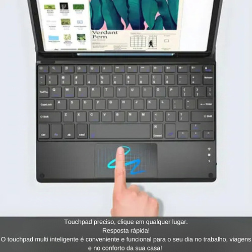 Capa Teclado Para Galaxy Tab S9 E S9 Fe Tela De 11 Polegadas