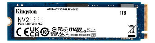 Unidade Sólida Ssd Kingston Snv2s/1000g Nvme Pcie 4.0 De 1 Tb M.2 Cor Azul Azul