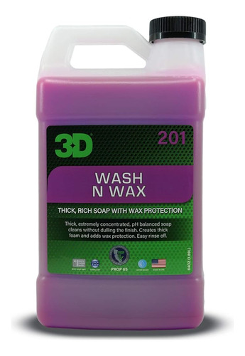 Jabón Para Lavado De Autos 3d Wash N Wax - Ph Equilibrado, F