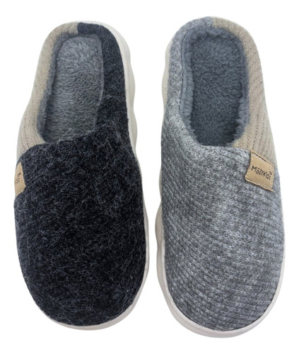 Pantufla Chinela Térmica Con Corderito Sintético Para Hombre