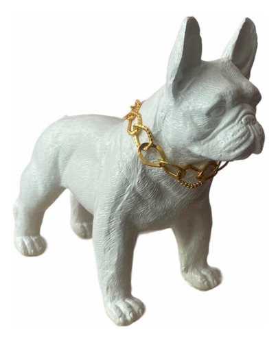 Escultura De Bulldog Realista De Pie