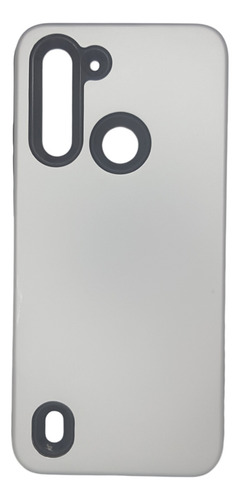 Estuche Rígido Antigolpes Para Motorola G8 Power Lite Plata