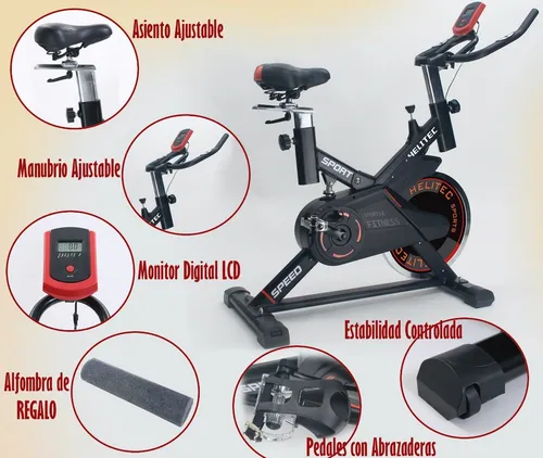 Bicicleta Spinning Indoor Profesional 18kg Disco + Alfombra