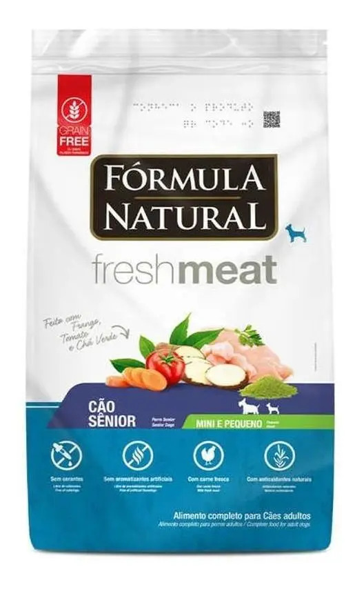 Ração Seca Fórmula Natural Fresh Meat Cão Sênior Mini Pequeno Frango 7kg
