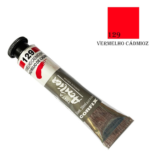 Tinta Acrílica 37ml 129 Vermelho Cadmio Corfix