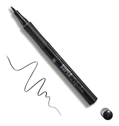 Avon Super Definition Delineador Líquido Para Ojos Color Black Efecto Mate