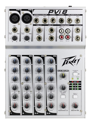 Imagen 7 de 8 de Consola Mixer Peavey Pvi-8 Cuerpo Metál 8 Ch Calidad Estudio