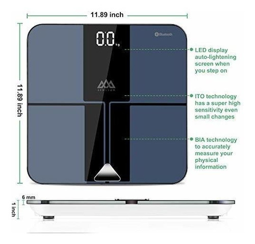 Balanza Composicion Corporal 14 Mediciones Bluetooth Senssun