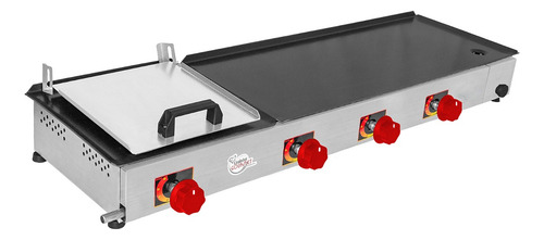 Chapa Lanche 97x30 Gás Semi Profissional Abafador E Coletor
