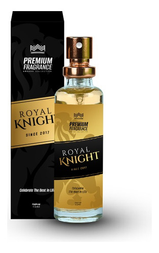 Perfume Masculino Royal Knight 15ml Amakha Paris Fragrância Amadeirado Dia E Noite Edp Fixação Spray Presente Notas