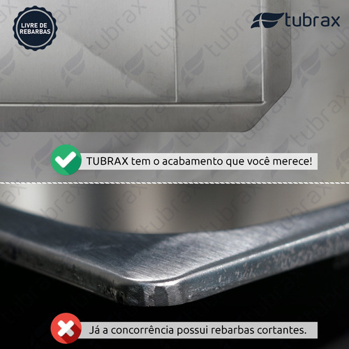 Cuba Pia Cozinha Gourmet Quadrada Inox Escovado Tubrax