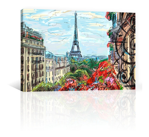 Cuadro Decorativo Canvas Pintura Impresa Hermoso Paris