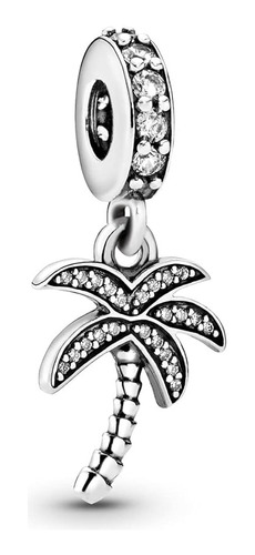 Ez Tuxedo Palm Tree Dangle Charms 925 Sterling Silver Tree C