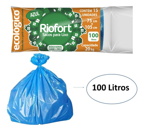 Saco De Lixo Lixeira Rolo Resistente Grande Reforçado 100 L