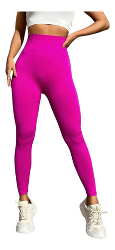 Calzas Mujer Deportiva Leggins Tiro Alto Push Up Liso 3422