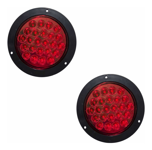 Set 2x Faros Luz Cuartos Freno Stop Remolque 24 Led Rojo 12v