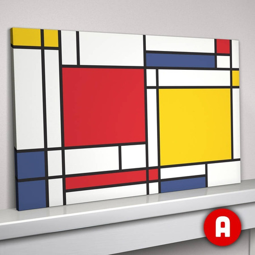 Imagen 3 de 9 de Cuadro-moderno-piet Mondrian 8-decorativo-ultrahd 100x70cm.