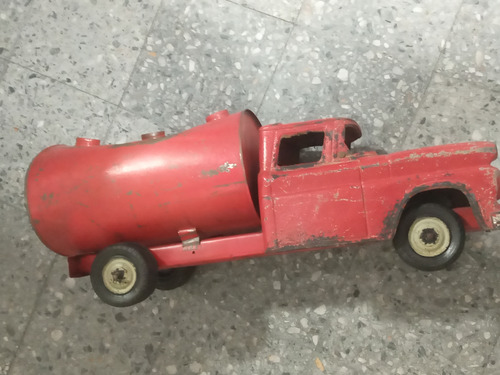 Antiguo Camion Chevrolet Marca Violini De Caucho Y Chapa Ver Cisterna De Combustible Rojo (Usado)
