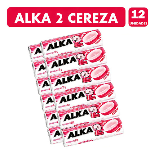 Caramelos Alka 2 Capas Sabor Cereza Y Frio Caja 12 Unidades