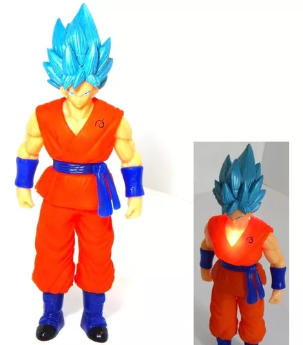 Dragon Ball Super Figura Juguete Goku Sayayin Dios Luz 27cm - $ 169.00